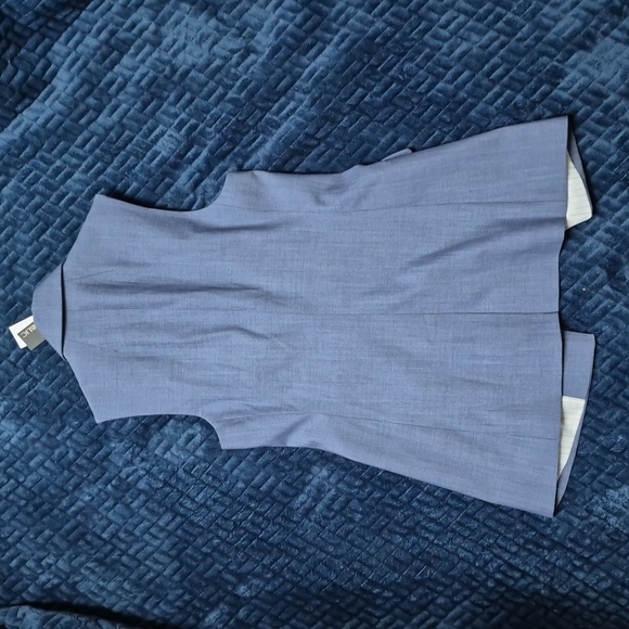 Banana Republic Chambray Lightweight Wool Vest In Spa Blue Size 4, New With Tags - Picture 8 of 16